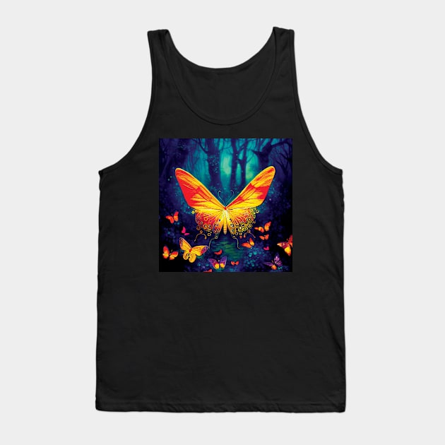 Magical Monarch Butterfly in Woodland Tank Top by Geminiartstudio